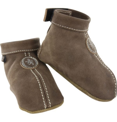 gehandicapt Hoogte Serie van Oxxy Slofjes Leer - Bruin | Bruine babyslofjes van leer | Babyschoenen van  leder